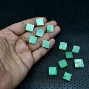 Green Chrysoprase Square 10mm Rough Gemstone Beads Loose Chrysoprase Square Shape Rough 10mm Gemstone