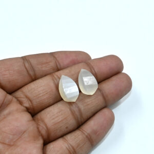 White Moonstone Faceted Drop Beads 8.5x17mm