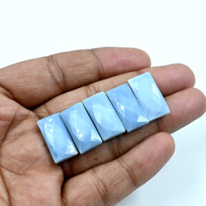 Blue Opal Rectangle Faceted 10x20mm, 8x16mm, 2Pc Gemstones