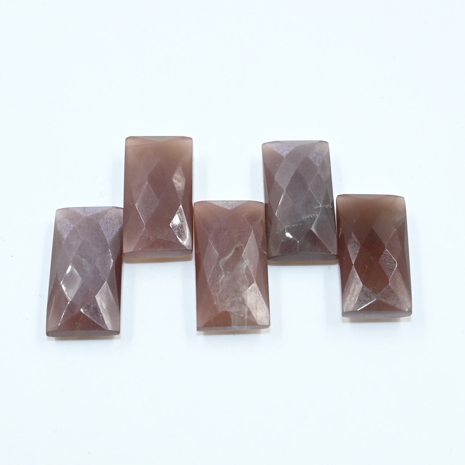 Loose Chocolate Moonstone Rectangle Cut Stones for Jewelry Making