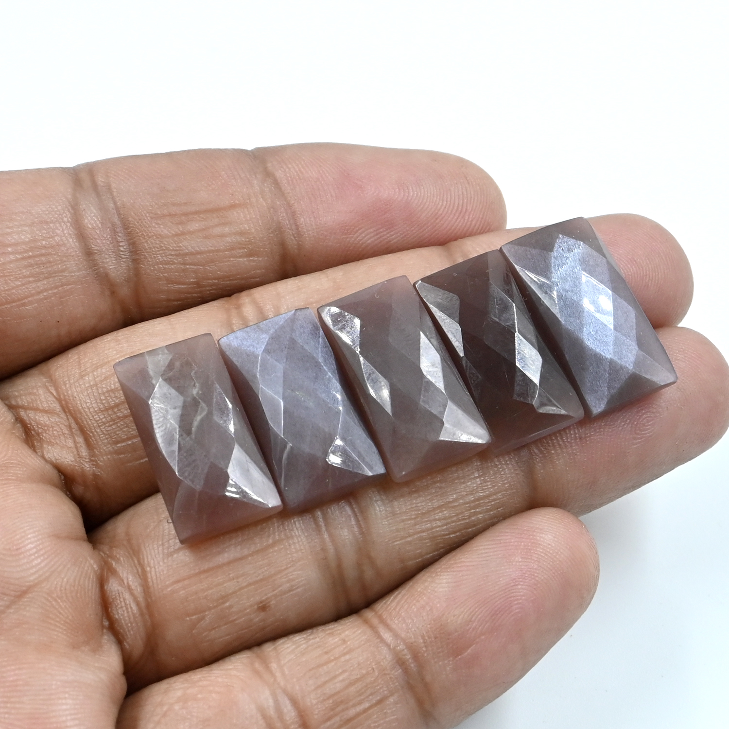 Natural Chocolate Moonstone Faceted Rectangle Gemstone 8x16-10x20mm