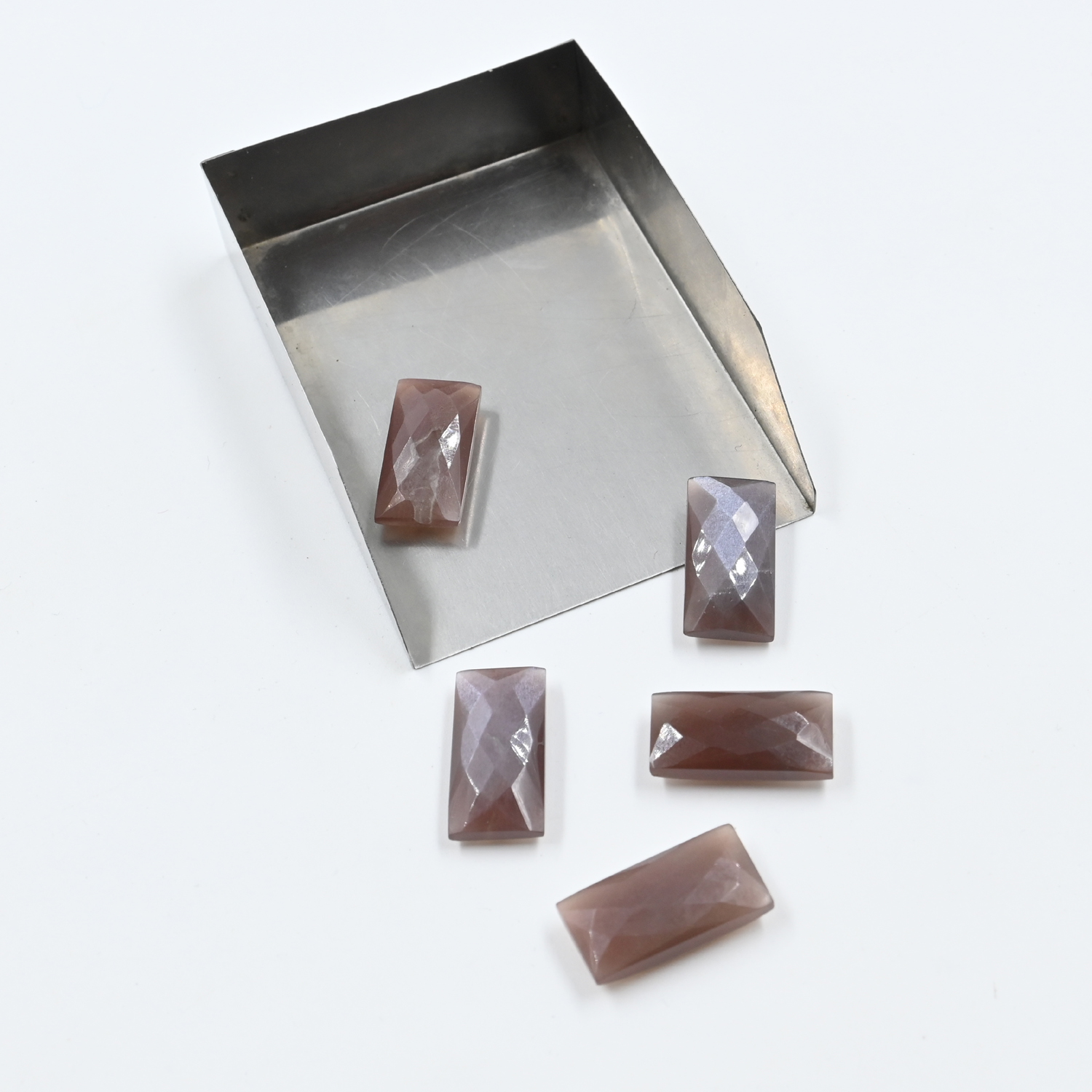 Chocolate Moonstone Faceted Rectangle 8x16-10x20mm 2Pc