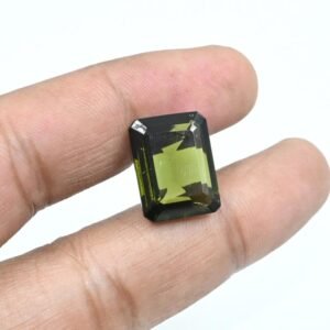 Genuine Moldavite Rectangle Cut Crystal for Jewelry
