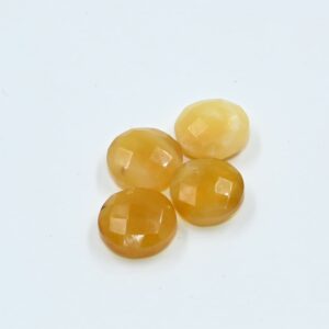 Faceted Yellow Opal Coin Beads, Gemstone Jewelry Making Supplies