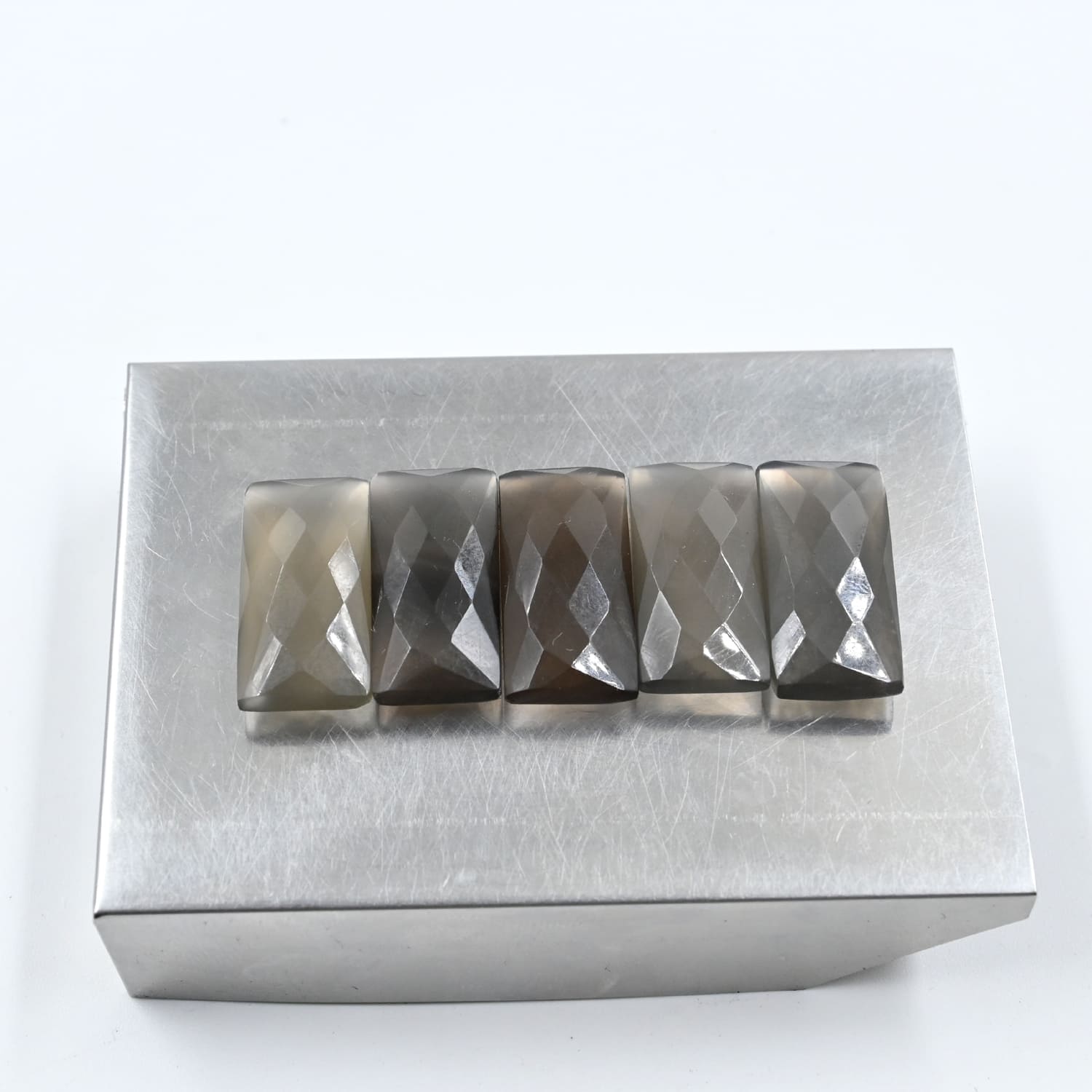 Gray Moonstone Rectangle, Natural Gray Moonstone Rectangle Shape Smooth Beads, Top Quality Gray Moonstone Beads Strand