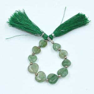 Smooth Heart,Natural Green Strawberry Quartz Smooth Heart Shape Briolettes Great Quality at Low Price