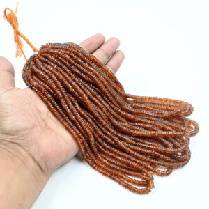 Natural Hessonite Garnet Heishi Beads 5-5.5mm – 16" Strand