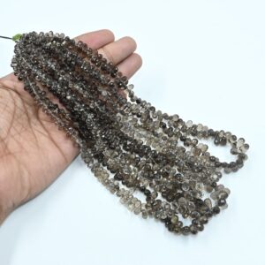 Natural Smoky Quartz Twisted Drops Shape Beads Loose Gemstone Beads Jewelry Making