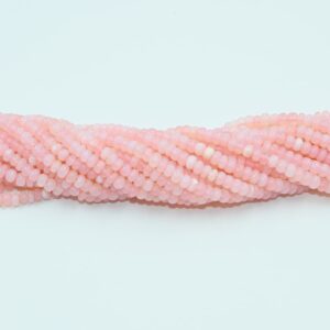 AAA+ Natural Pink Opal Faceted Rondelle Beads | 16 Inches Faceted Pink Opal Beads