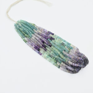 Natural Fluorite Beaded Necklace, 5mm Fluorite Smooth Tyre Round Beads Necklace, Multi Color Fluorite Heishi Tyre Disc Gemstone Jewelry