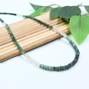 This Emerald Faceted Beads Necklace showcases carefully selected natural emerald gemstones, precision-cut with a faceted finish to enhance brilliance and color. The bead sizes range from 3.5–5mm, creating a graceful, organic look that highlights the beauty of genuine emerald.