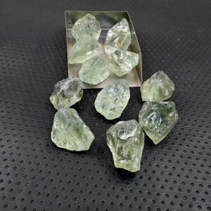 Raw Natural Green Amethyst Crystal: Rough Stone for Jewelry Making