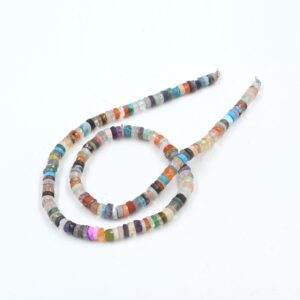 Multi Gemstone Necklace , AAA Quality 16 Inches Multi Disco Smooth Tire Shape Beads, Multi Disco