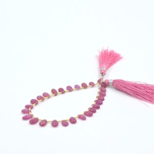 Sapphire Faceted Drops Beads Peachy Pink Sapphire Drops Briolettes Sapphire Gemstone Beads