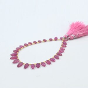 AAA+ Rare Pinkish Sapphire Faceted Pear Cut Beads Rubellite Color Beads Gorgeous Sapphire Briolettes Precious Gemstone Beads