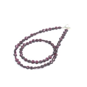 Garnet rondelle beaded necklace, muzambique garnet smooth beads necklace,garnet smooth beads