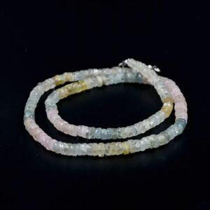 Multi Aquamarine Faceted Heishi, 5mm, Aquamarine Tyre Beads, Gemstone Rondelles, Aquamarine Rondelles