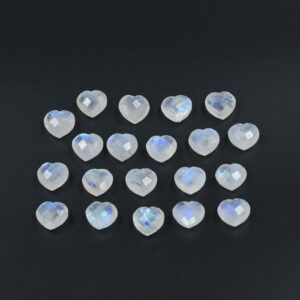 Rainbow Moonstone Heart Shape Briolette, Gemstone 10mm 10pc