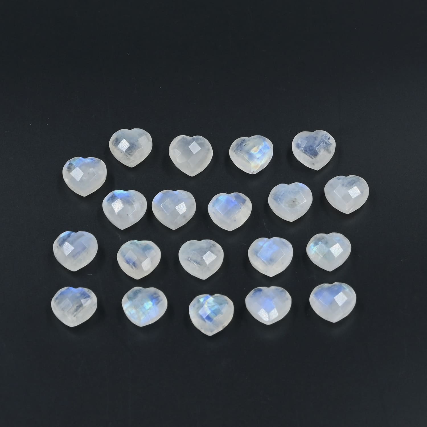 Rainbow Moonstone Heart Shape Briolette, Gemstone 10mm 10pc