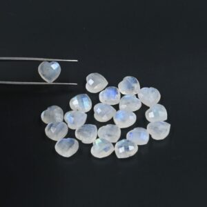 Natural Rainbow Moonstone Beads Faceted Heart Shape Briolettes Gemstone Beads