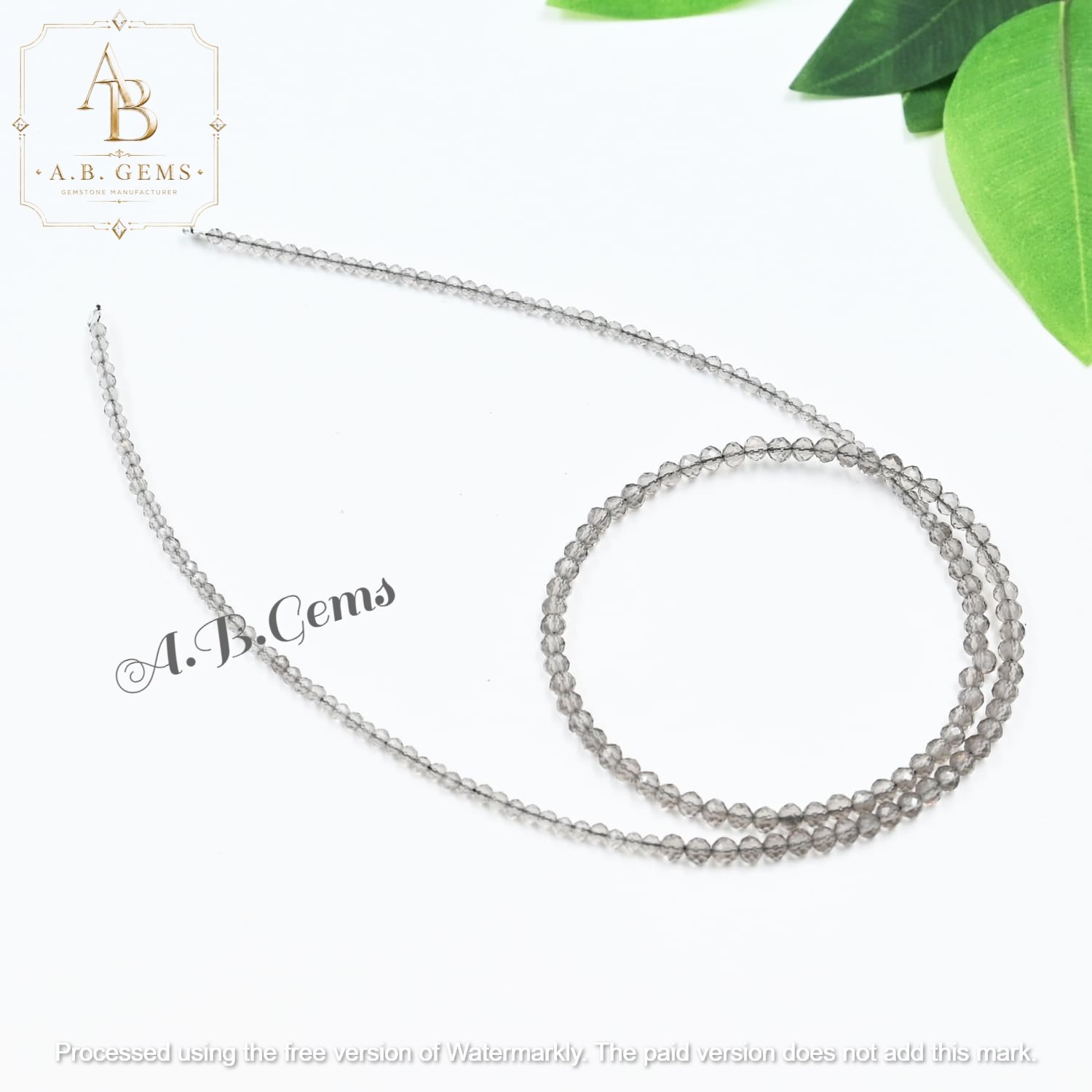 Smokey Quartz Faceted Beads Necklace 3mm Natural Smokey Quartz Faceted Beads