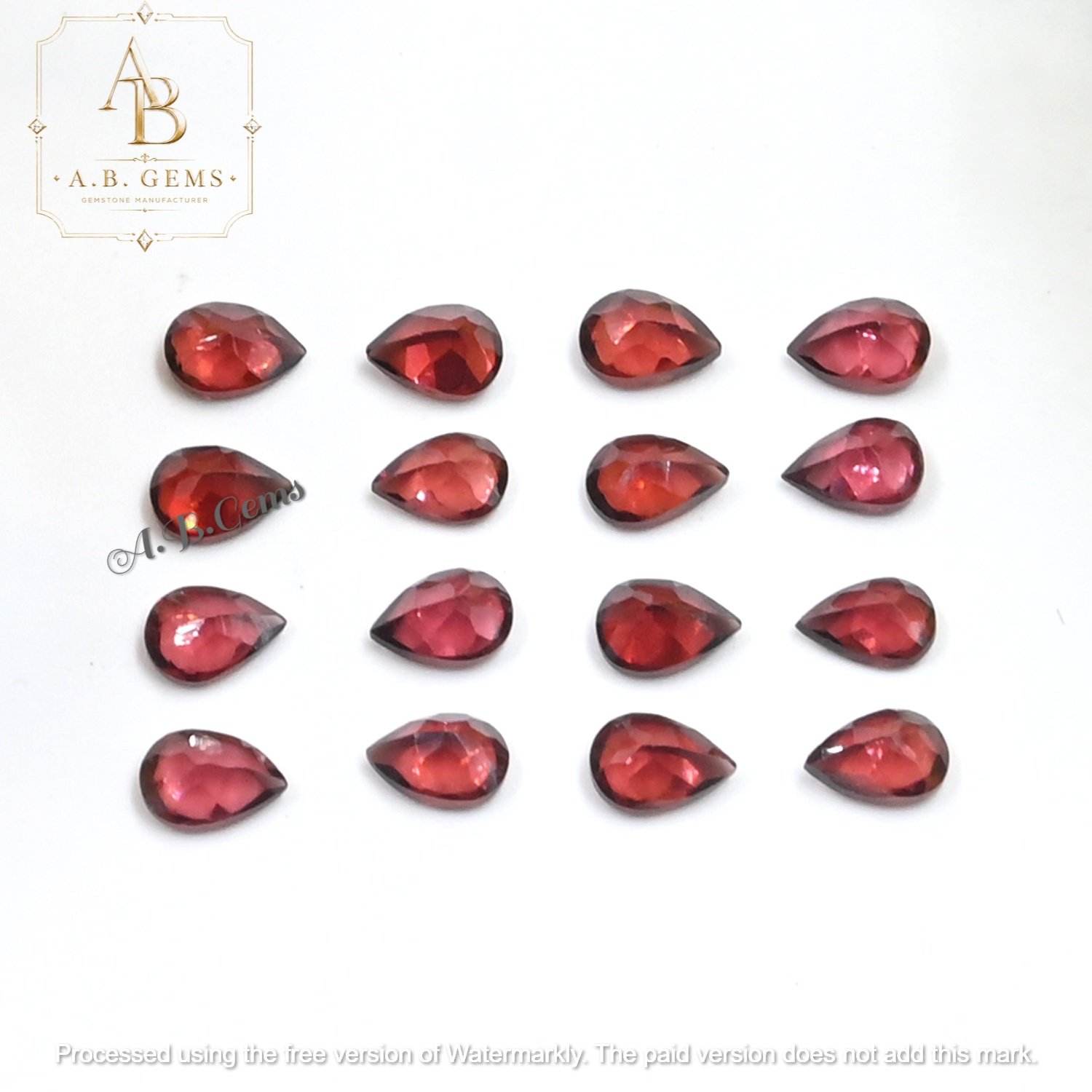 Natural Red Mozambique Garnet, Pear Shape 8x12mm Loose Gemstone (Faceted) AAA Quality, Perfect For Jewelry