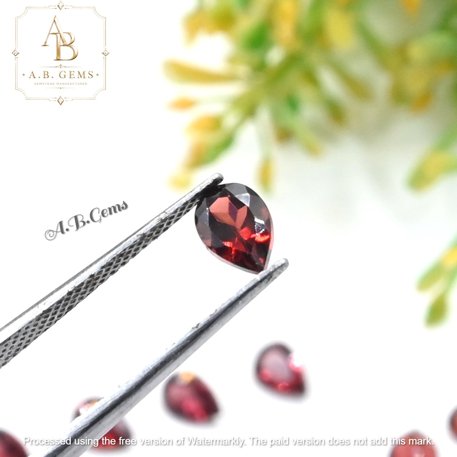Natural Garnet Faceted Pear Cut Gemstone, AAA Mozambique Red Garnet Pear Loose Calibrated Cut Gemstone for Jewelry